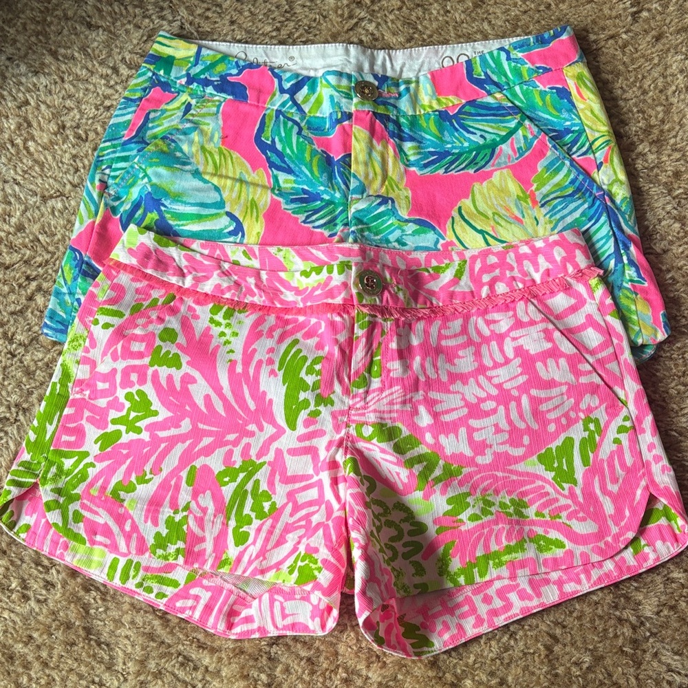 Lilly Pulitzer Ladies Shorts Size 00 two pair